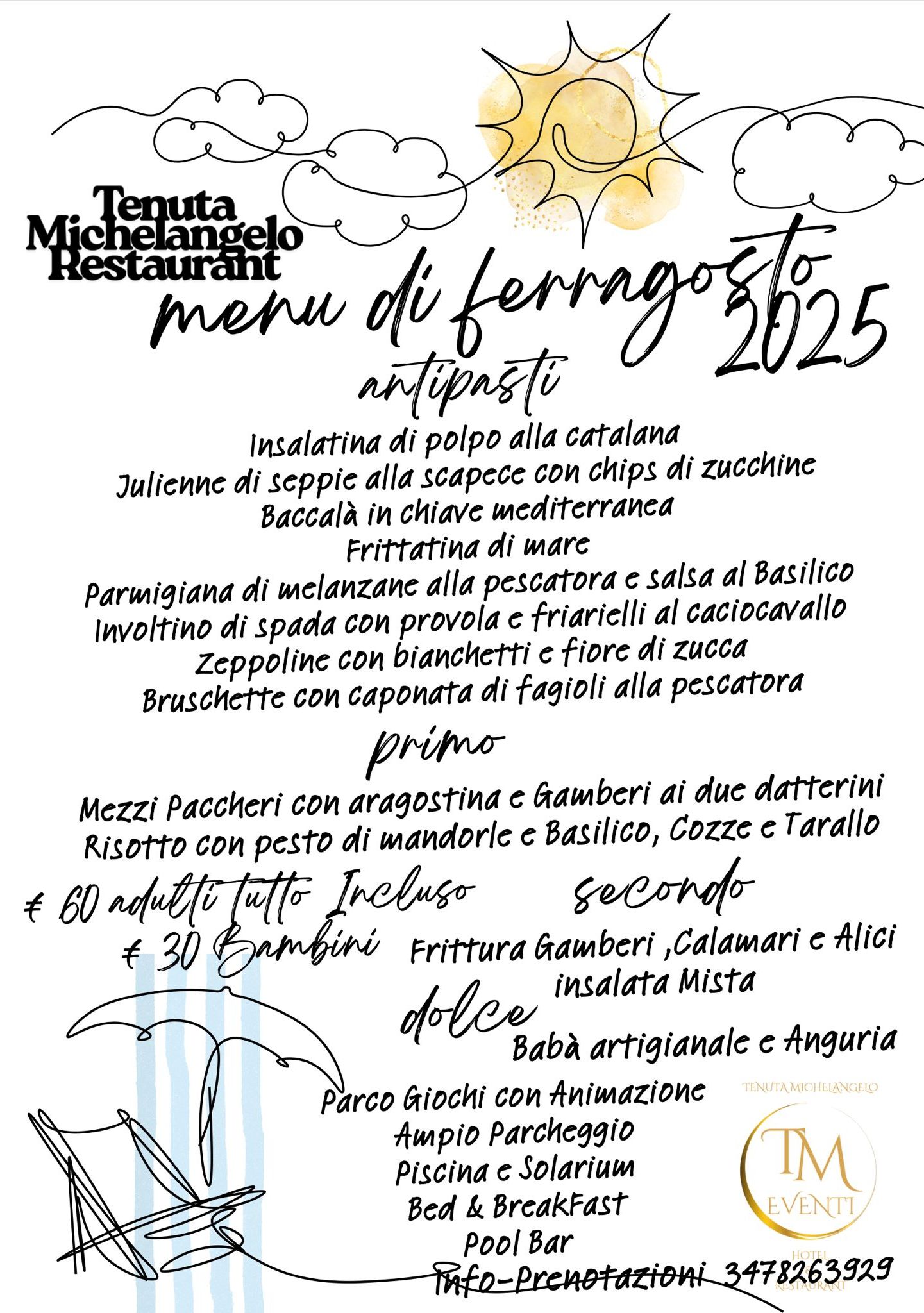 Menù Ferragosto 2025